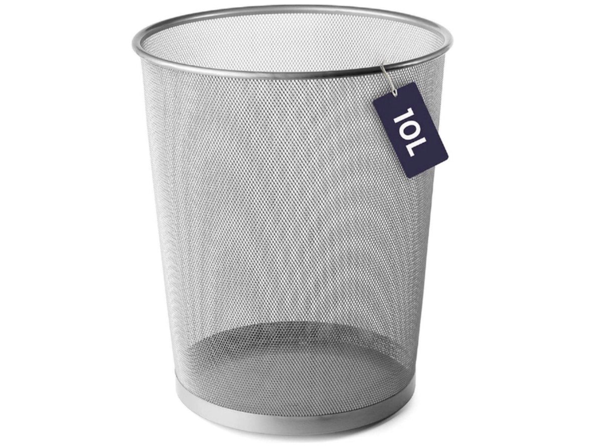 Goedkoopste Metalen Prullenbak van Draadgaas Lichtgewicht Gevlochten Staal Mesh Afvalemmer Papieremmer voor Slaapkamers, Kantoren of Klaslokalen (Zilverkleurig
