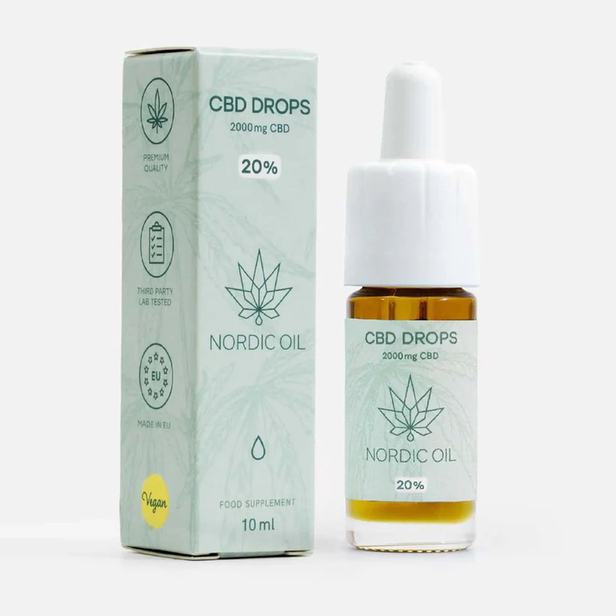 Goedkoopste Nordic Oil© - CBD Olie 20 Plus - 10ml - Full Spectrum - 2000mg CBD, CBG, CBN, CBDa - 250 Druppels - 100 Vegan - MCT Olie - CO2 Extractie