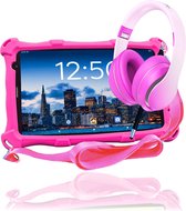 AngelTech Kinderpakket PRO MAX - Kindertablet PRO MAX + Kinderkoptelefoon - Combipakket - Android 14 - Kindertablet Vanaf 3 Jaar – Kinder Tablet – Kids Tablet - Tablet voor Kinderen - Roze