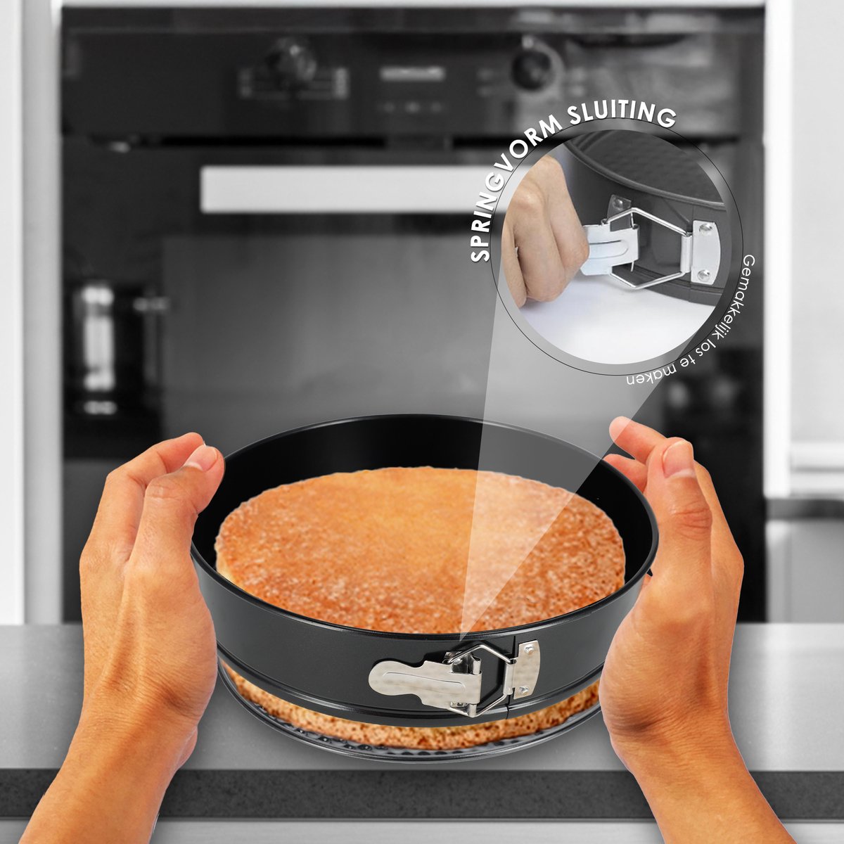 Springvorm Set van 2 - 28 cm Non-stick Lekvrije Cheesecake Bakvorm - Voor Taarten, Quiches, Mini Cheesecakes en Pizza - Antiaanbaklaag – foto 2