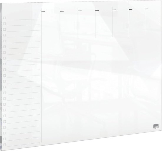 KYONANO Magnetische weekplanner, afwasbaar, whiteboard, koelkast, magnetisch, incl. 4 markers en spons, 41,7 x 32 cm, magneetbord, herbruikbaar, voor