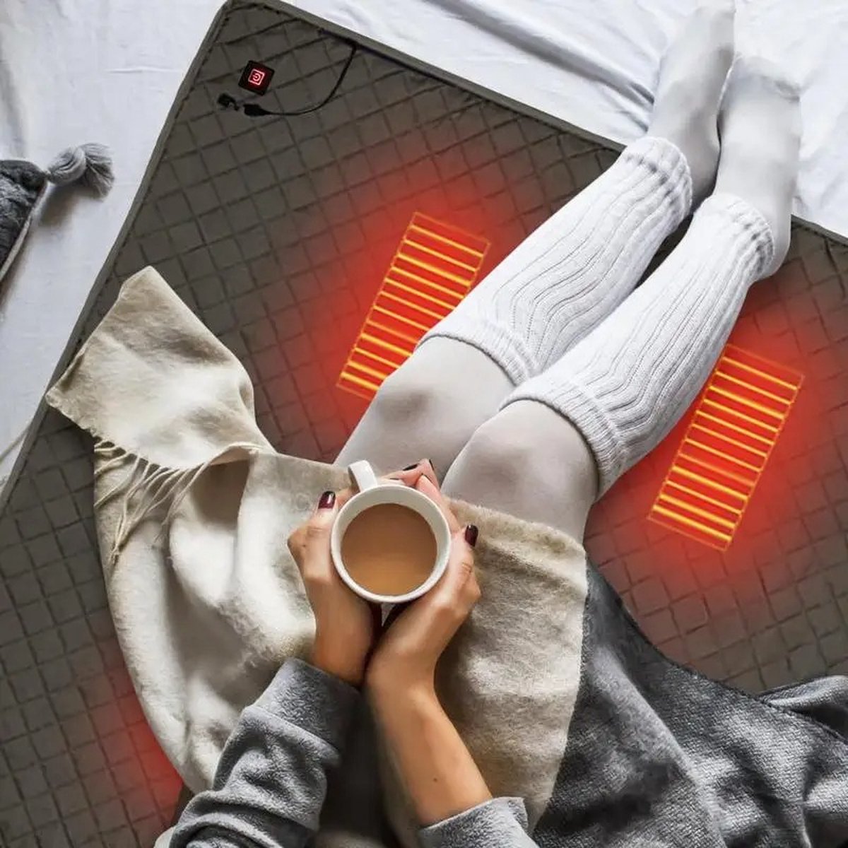 DHN Verwarmde Slaapmat - 180x150 cm - USB Verwarming - Kampeermat - Camping Verwarmde Verdikte Matras - Yoga Mat met Verwarming