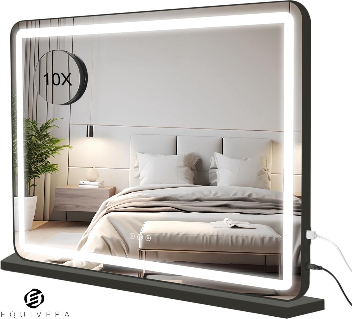 Equivera Hollywood Spiegel - Hollywood Spiegel met Verlichting - Make-up Spiegel - Hollywood Mirror