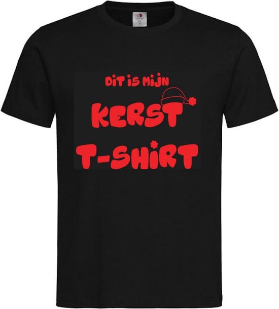 T-shirt Unisex Volwassenen Kerst Kerstmis Bier Man Grappig Tekst Dit is mijn kerst t-shirt Op Voorkant | korte mouw | Zwart/Rood | maat L
