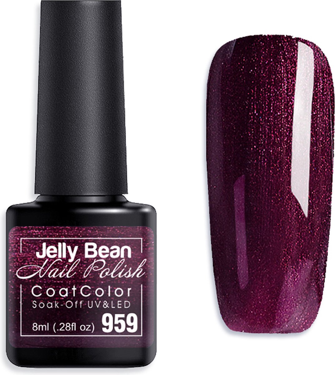 Goedkoopste Jelly Bean Nail Polish Gel Nagellak New - Gellak - Sangria Shimmer - Glitter - UV Nagellak 8ml