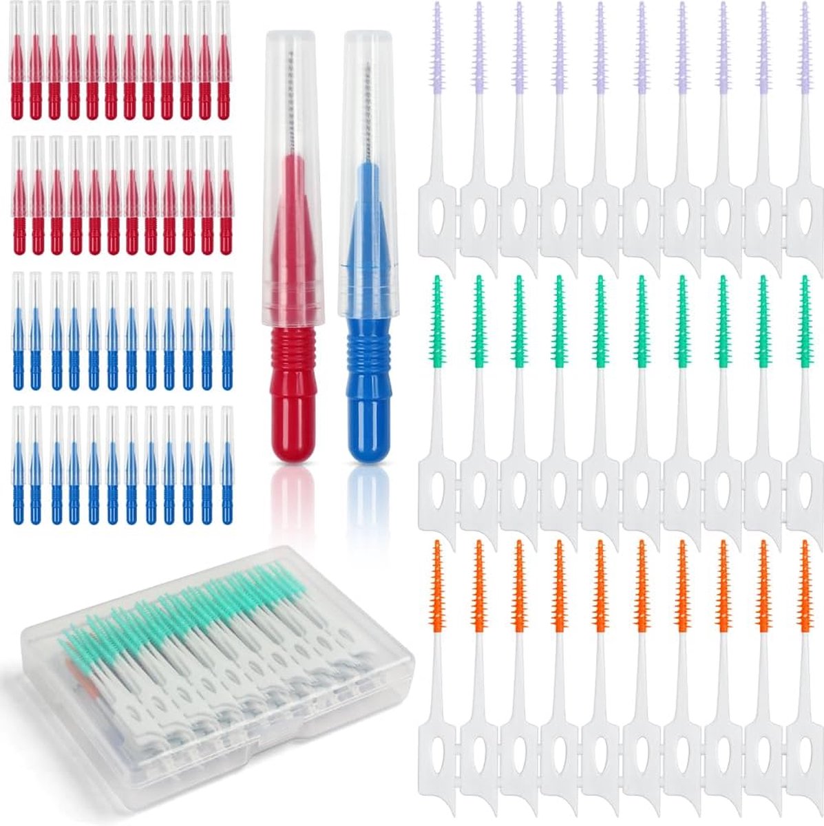 Goedkoopste 230 Stuks Interdentale Borstels - Siliconen Tandenborstels - Tandenstokers Mondflossing Hoofd - Mondhygiëne Borstel, Tandreiniger - Tanden Flos Stick - Tandenreinigings Gereedschap