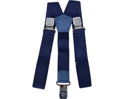 Bretels blauw - 3 Clips - Met extra stevige, sterke en brede klem die niet losschieten! + een sleutel mapje voor 6 sleutels