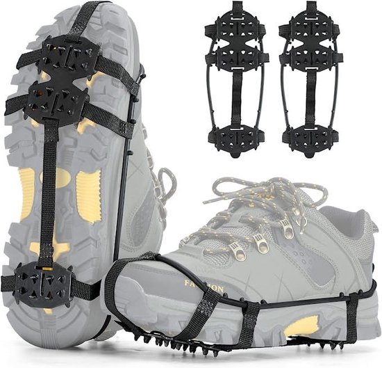 Anti Slip Sneeuwzolen - Antislipzolen - Grip Schoenspikes - Veilig Lopen Op Sneeuw En Ijs - Maat L, Schoenmaat 40-45 - Met 24 Spikes Voor Extra Grip - Antislip Schoenspikes Voor Ijsschoenen En SkiëN