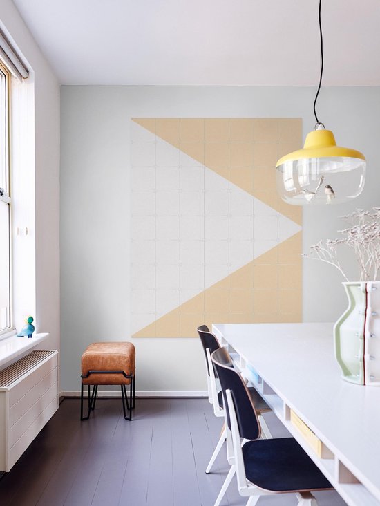 IXXI Color blocking - Gris Beige, Allon Dery - 80 x 100 cm - Support d'accrochage gratuit - Grande Décoration murale et posters - Graphisme, Abstrait,