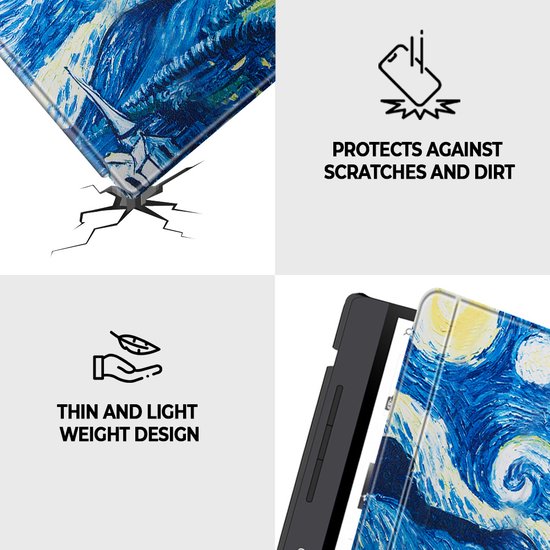 Lunso Geschikt voor Kobo Libra H20 hoes (7 inch) - sleep cover - Van Gogh Schilderij van Merkloos — afbeelding 3