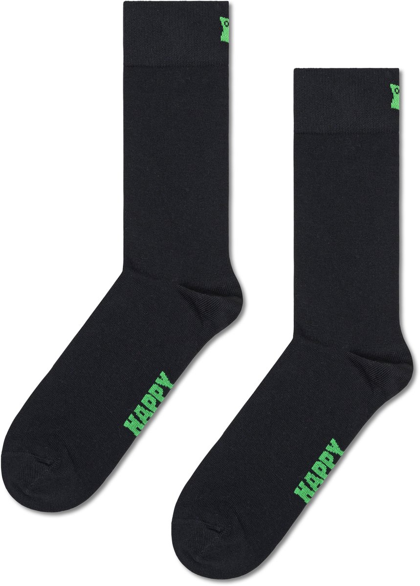 Happy Socks 5paar sokken - Heren & Dames - Maat 41-46 - Effen kleur zwart