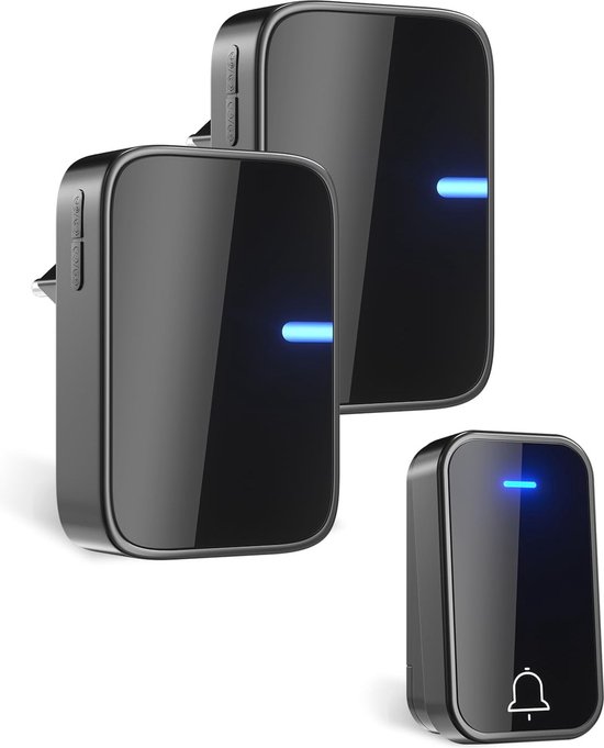 Draadloze deurbel set - Voeding - 100 - 240 V AC 50/60 Hz - 1x 23A 12V - Volume: 110dB - Signaalbereik: 150 m - IP55 - Verstelbaar volume - 58 melodieën - 3 ontvangers Draadloze deurbel set - Voeding - 100 - 240 V AC 50/60 Hz - 1x 23A 12V - Volume: 110dB - Signaalbereik: 150 m - IP55 - Verstelbaar volume - 58 melodieën - 3 ontvangers