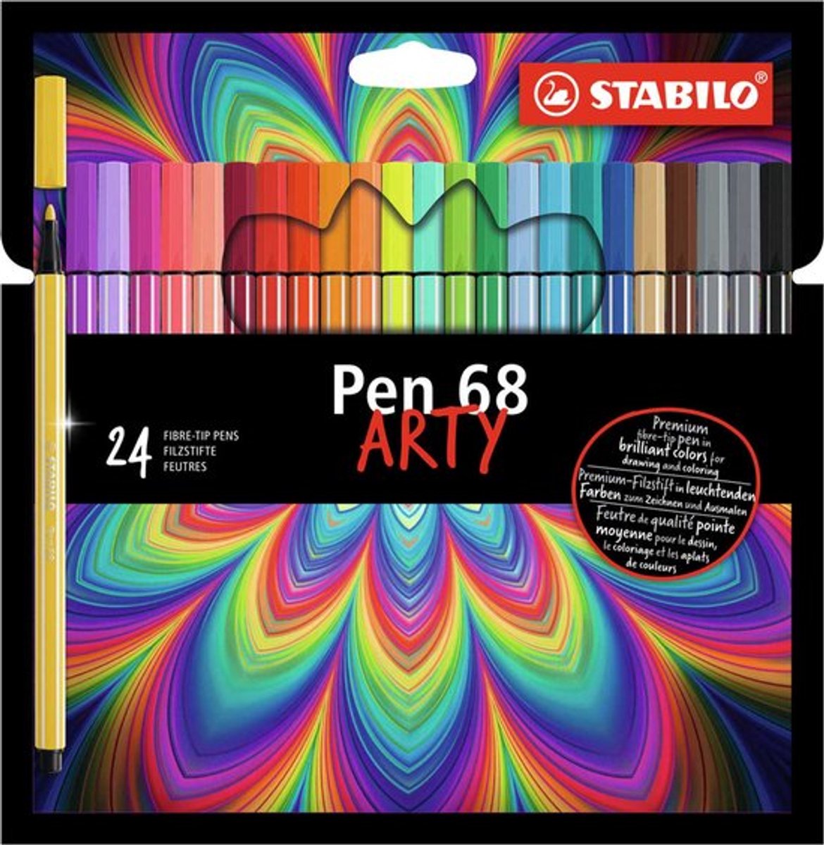 STABILO Pen 68 - Premium Viltstift - ARTY Set - Etui Met 24 Kleuren — afbeelding 12