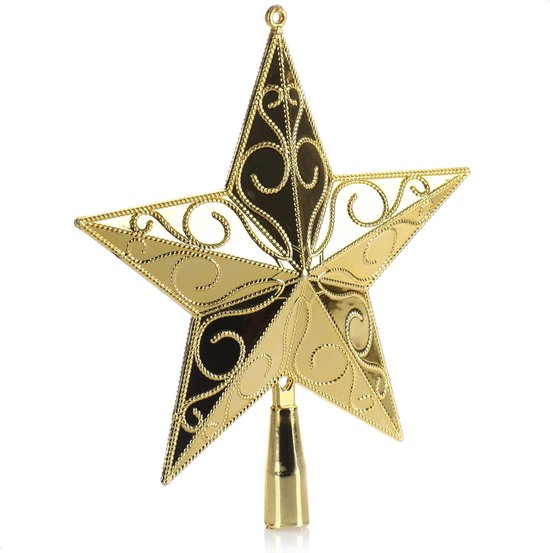 Kerstboomtop in stervorm - Ster voor de kerstboomtop - Kerstboomversieringen - Kerstboomversieringen van kunststof
