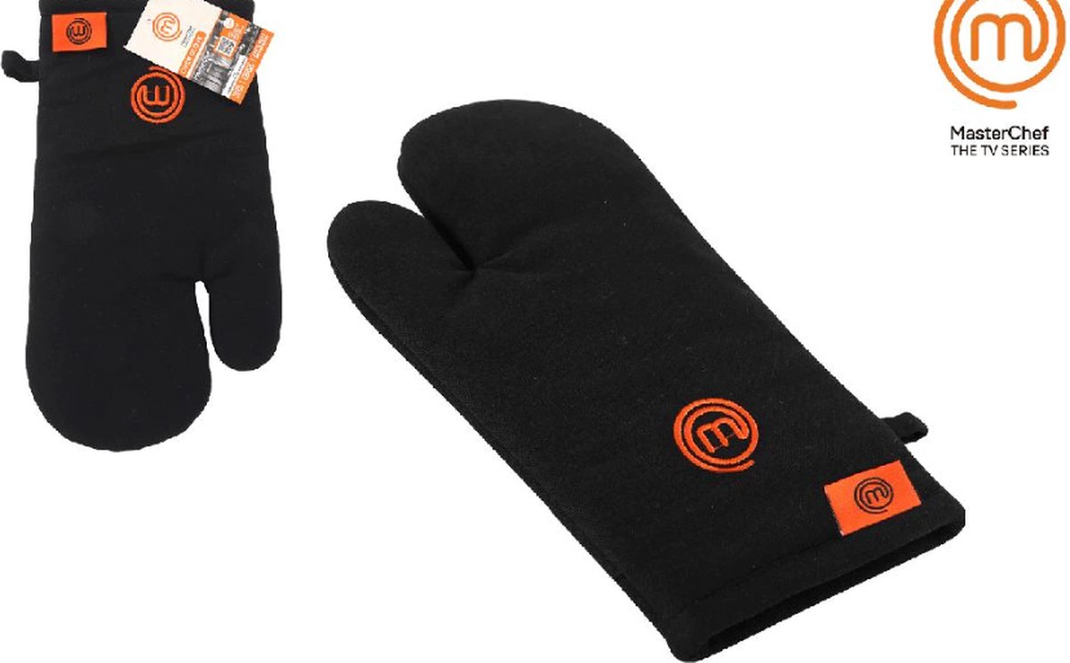 Masterchef Premium Ovenwanten 2 Stuks – Hittebestendig – Zwart – Ovenhandschoenen