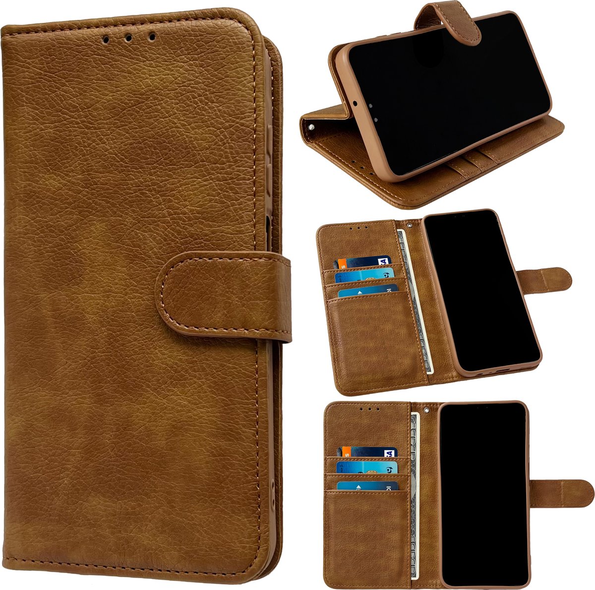 Casemania Hoesje Geschikt voor Samsung Galaxy S25 - Bruin - Portemonnee Book Case