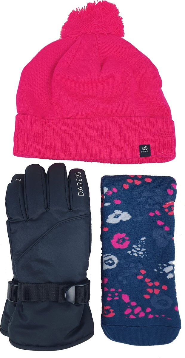 Dare2B Girls Ski Accessories Set 8-10Jaar Roze