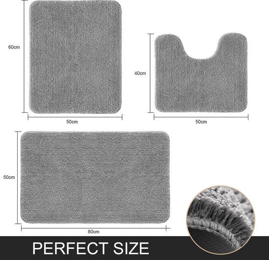 FYUN Antislip Loofah Mat Douchematten zonder zuignappen, 50x80cm, Extra groot Badkuip Tapijt Veiligheid Badmatten voor Kinderen Oudere Huisdieren, Sneldrogend Comfort Badkamer Mat