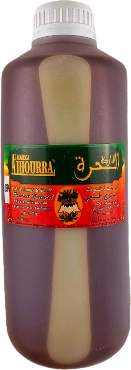 Goedkoopste Zwarte Komijnzaad Olie | 1 LITER | 100 Natuurlijk & Puur | Koudgeperst | Afkomstig uit Marokko