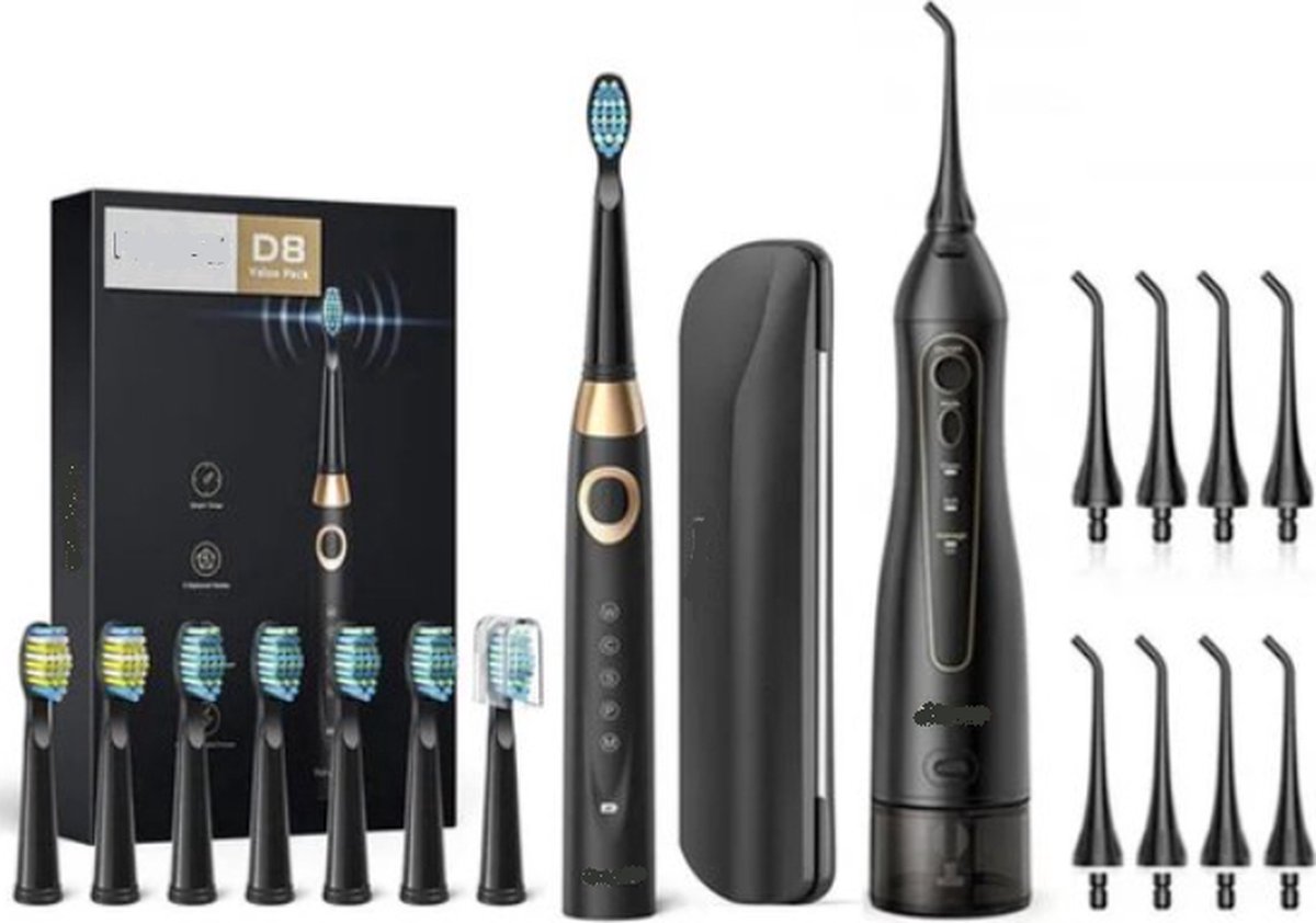Goedkoopste Mond Douche Electrische Tanden Borstel Set Sonische Tandenborstel & Water Flossen Usb Opladen Waterdicht 5 Modus 3 Opzetborstels Tandenborstel Tanden Verzorging Hygiëne