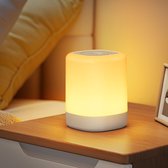 RHYTHMFLAME USB Oplaadbaar Nachtlampje - Warm Licht & RGB Kleuren - Timer - Nachtlampje voor de Slaapkamer - Sfeerlamp - LED verlichting - Leeslamp - Tafellamp - Bedlamp voor Baby, Kinderen & Volwassenen - Dimbaar - Touch Control - Wit