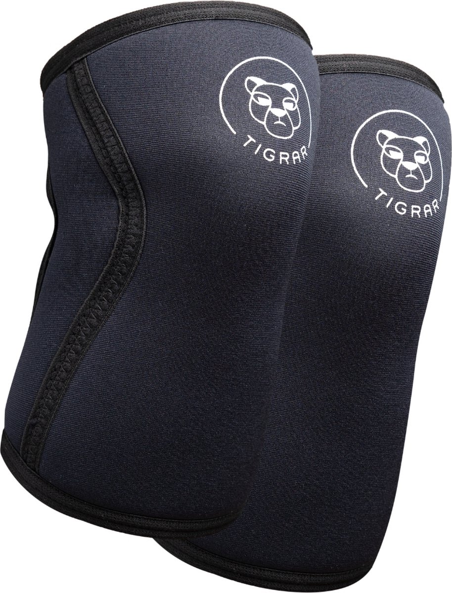 Tigrar Knee Sleeves - 7mm Dik - Knee Sleeves voor Powerlifting & Crossfit - Zwart - maat M