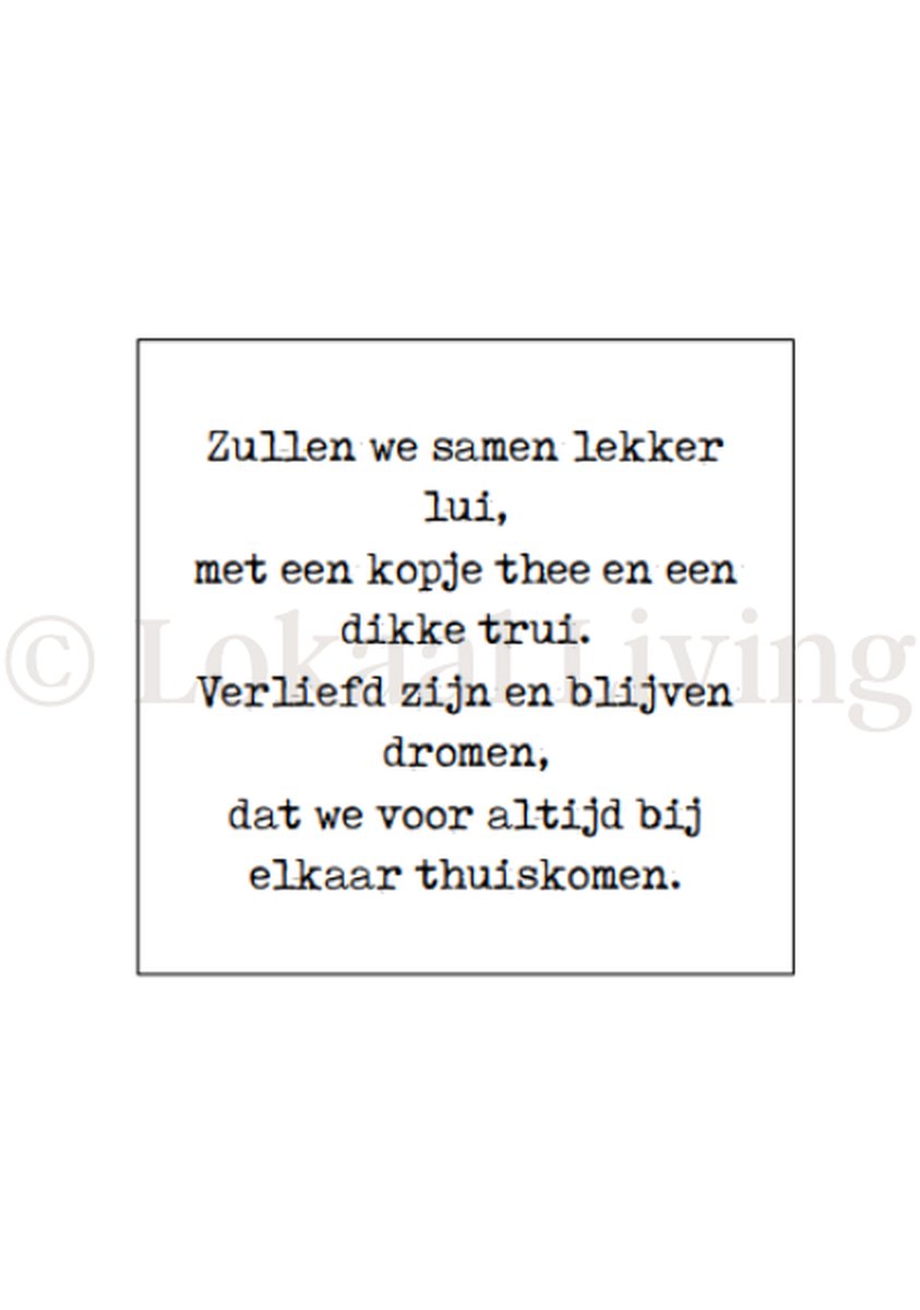 Lokaal Living - a4 poster - samen - liefde - gedicht