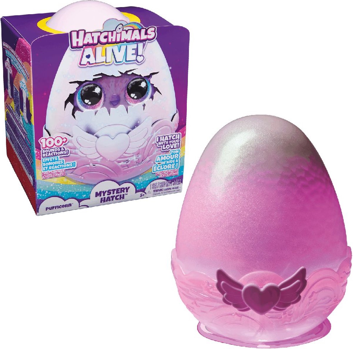 Hatchimals Alive - Mystery Hatch Pufficorn - Interactief verrassingsspeelgoed in een ei met mist, lichtjes en geluiden — afbeelding 15