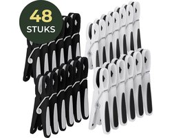 Gandria Wasknijpers 48 Stuks - Kunststof Wasknijpers - Set van 48 Plastic Knijpers - Wasrek Knijpers 10 Kg - Zwart/Wit en Wit/Zwart Gandria Wasknijpers 48 Stuks - Kunststof Wasknijpers - Set van 48 Plastic Knijpers - Wasrek Knijpers 10 Kg - Zwart/Wit en Wit/Zwart