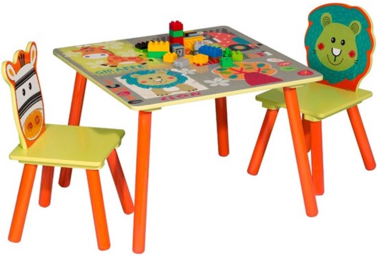 Kindertafel Dido - Met 2 Stoeltjes - Speeltafel - Kindermeubel deluxe - Kinderbureau - Koe