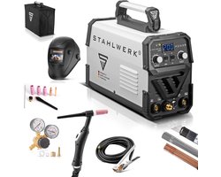 STAHLWERK DC TIG 200 ST IGBT volledig uitgerust / 2-in-1 combinatielasser met MMA / E-handlasfunctie / Combinatie TIG-lasser