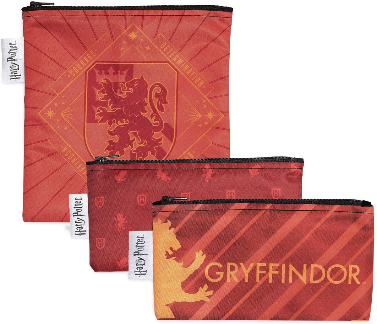 Bumkins - Reusable Snack Bag | Herbruikbare Snackzakjes (3 stuks) - Harry Potter™ Gryffindor