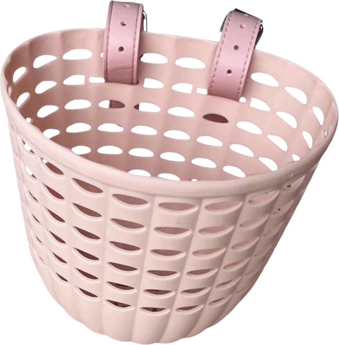 Mandje kinderfiets loopfiets - kunststof - verstelbare bandjes - roze