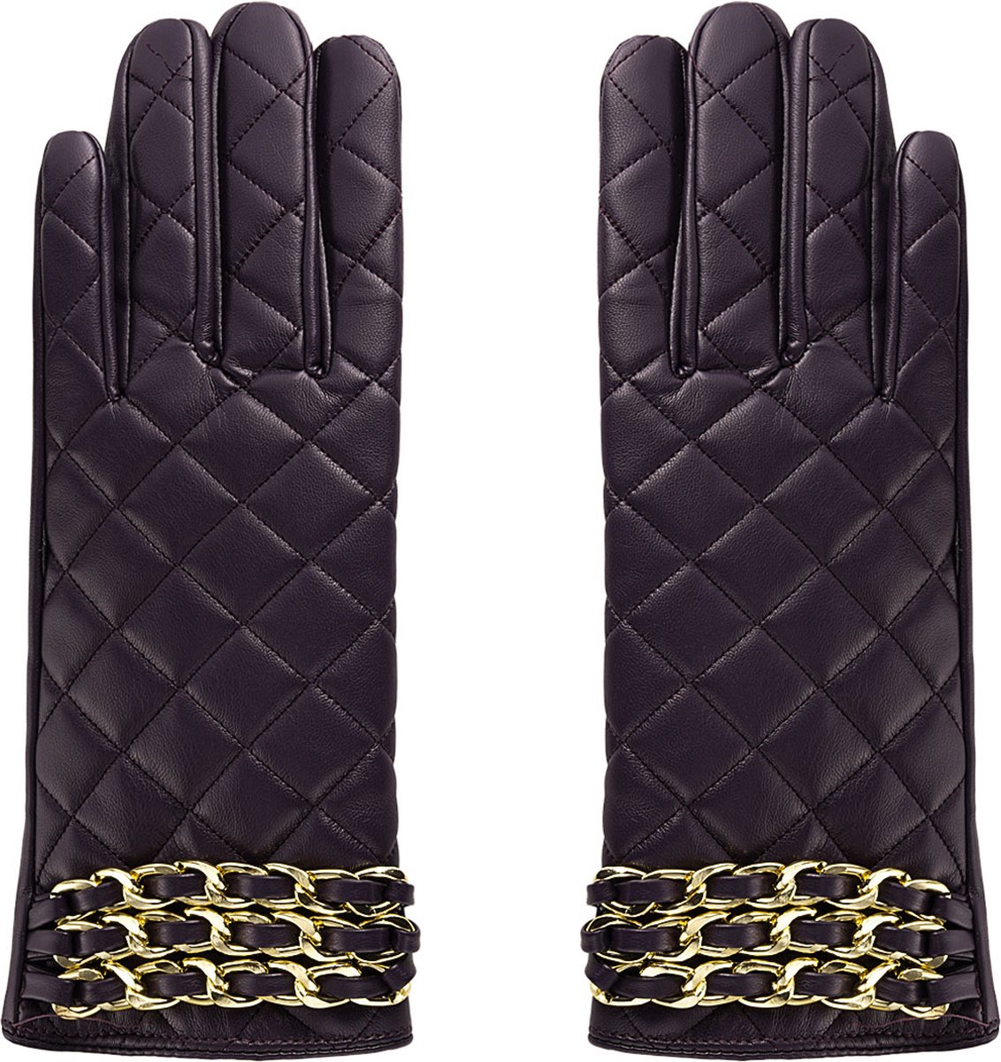 kleding - schoenen - accessoires - dames - handschoen met kettingen - paars - one size