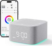 Sounix White Noise Machine 4in1 - Witte Ruis Machine - LED - Wekker - Bluetooth-luidspreker - Slaaphulp volwassenen - Grijs