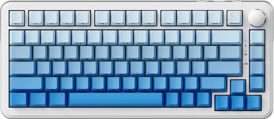 Ajazz AK820 MAX - 75% Draadloze Gaming Toetsenbord - Mechanisch - Zij Bedrukte toetsen - Gasket - Hot Swap - Tri mode - QWERTY Toetsenborden- 82 Keys - Gradiënt blauw