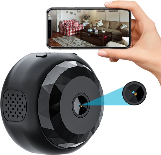 Heuts Goods - Spy Camera - 1080P Full HD - WiFi met App - Nightzicht - Incl. 64GB SD Kaart - Beveiligingscamera voor binnen - Verborgen Camera - Geluidsopname - Rond - 2025