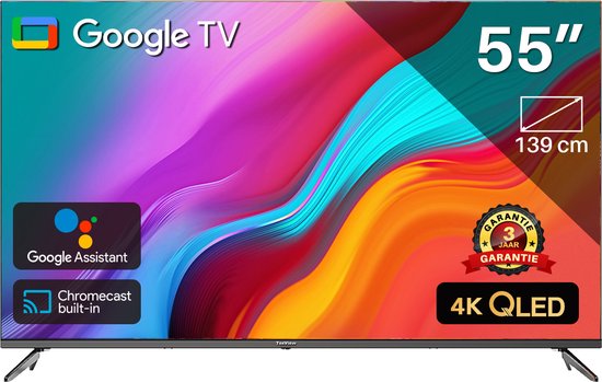 Google Smart TV | 55 inch TeeView QLED TV, 4K Ultra HD | Frameless Design |  bol