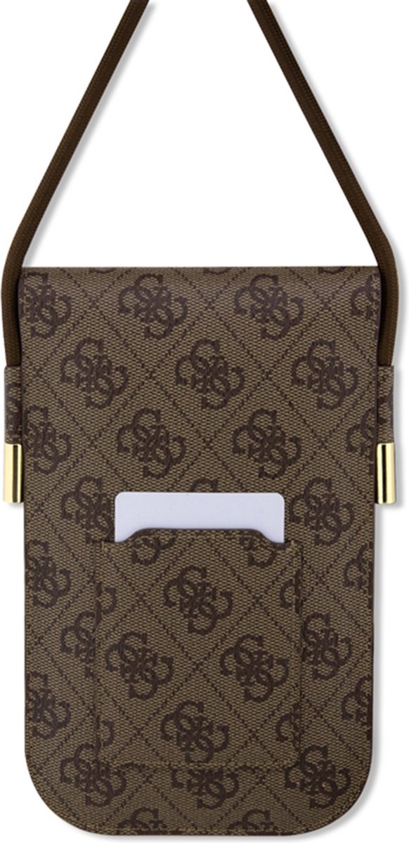 Guess 4G Vintage Script Logo Tas (Scherm tot 7 Inch) - Bruin