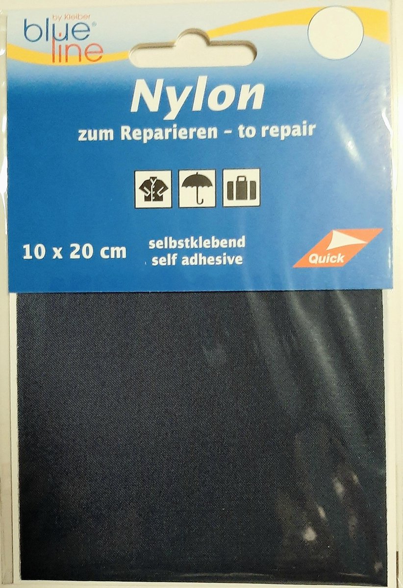 Kleiber Blue line Nylon reparatiedoek - zelfklevend - voor tassen, kampeerartikelen - blauw marine