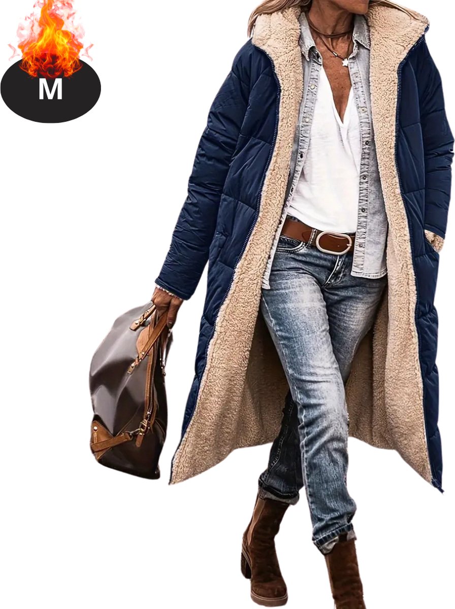 Nivard Winterjas Parka Dames Winter Jas Volwassen Stijlvol Blauw