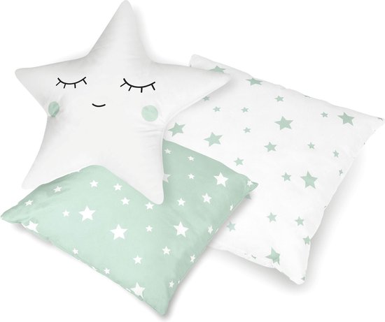 Tipi-tent voor kinderen met verlichting - mint met sterren — afbeelding 2