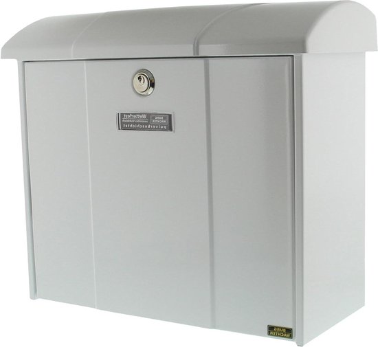 Burg-Wächter Plastic Mailbox, A4 Throw-In Format, EU Standard EN 13724, Keel 886 W, White