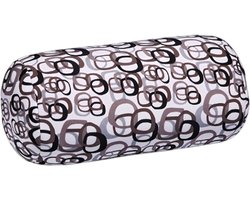 Kuschelmaxx Rolkussen - Sierkussen Rond Cilinder 17 x 33 cm - Square-design - Stevig en zacht - Mooie print - Gevuld met microgranulaat - Vormvast & Wasbaar - Ideaal voor op de bank, bed, auto of op reis - Inclusief Wasnet