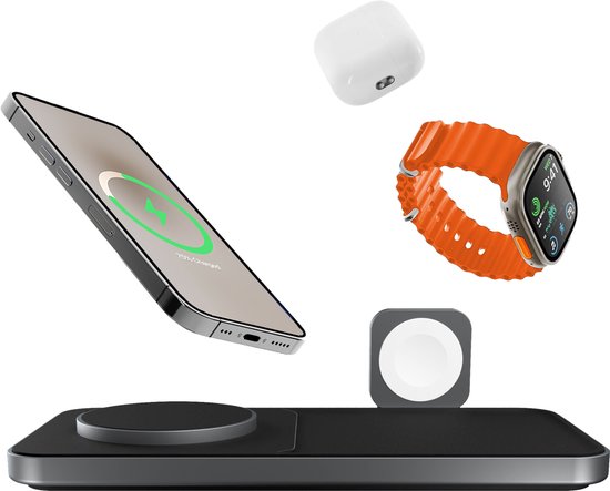 Spigen Essential MagFit 15W Draadloze Magnetische Magsafe Oplader Zwart