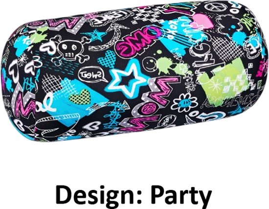 Kuschelmaxx - Party design - kussen rond, robuste et doux avec un bel imprimé. Rempli de microgranules, indéformable et lavable. Idéal sur le canapé, le lit, la voiture ou en voyage