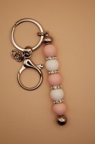 Sleutelhanger - Tashanger - Roze - Wit