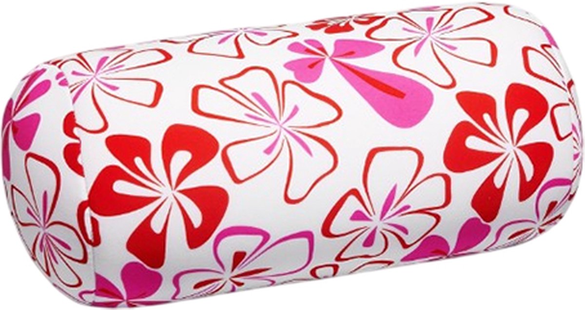 Kuschelmaxx Rolkussen - Sierkussen Rond Cilinder 17 x 33 cm - Blumen Rosso-design - Stevig en zacht - Mooie print - Gevuld met microgranulaat - Vormvast & Wasbaar - Ideaal voor op de bank, bed, auto of op reis - Inclusief Wasnet