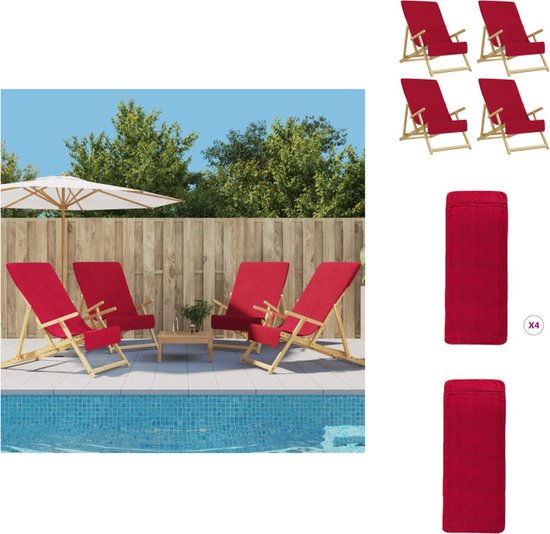 vidaXL Serviettes de plage - Bordeaux - 60 x 135 cm - Doux - Antidérapantes - Légères - Set de 4 - Serviette de plage