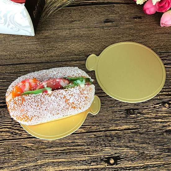 100 Stück Mini-Kuchenbretter Aus Karton – Goldfarben, Rechteckig, Für Cupcakes & Desserts